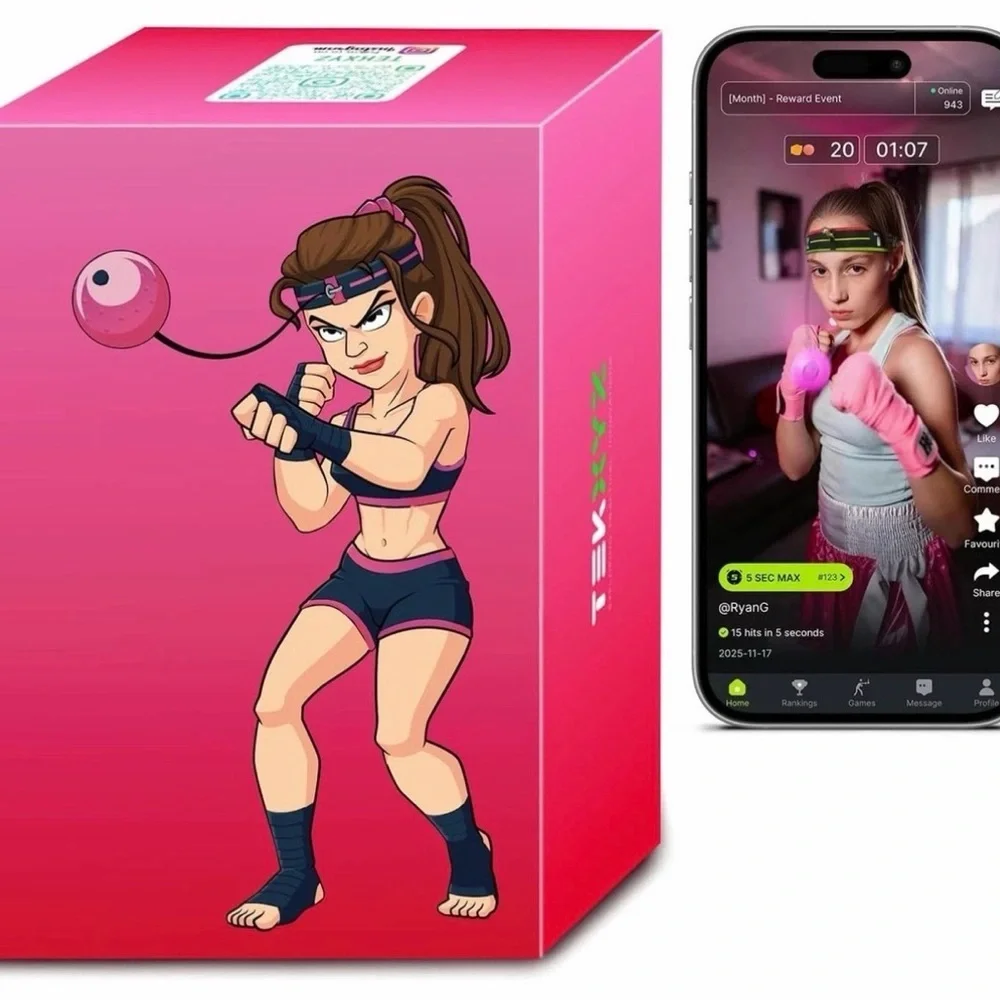 TEKXYZ Reflex Ball Training Kit - Red & Pink
